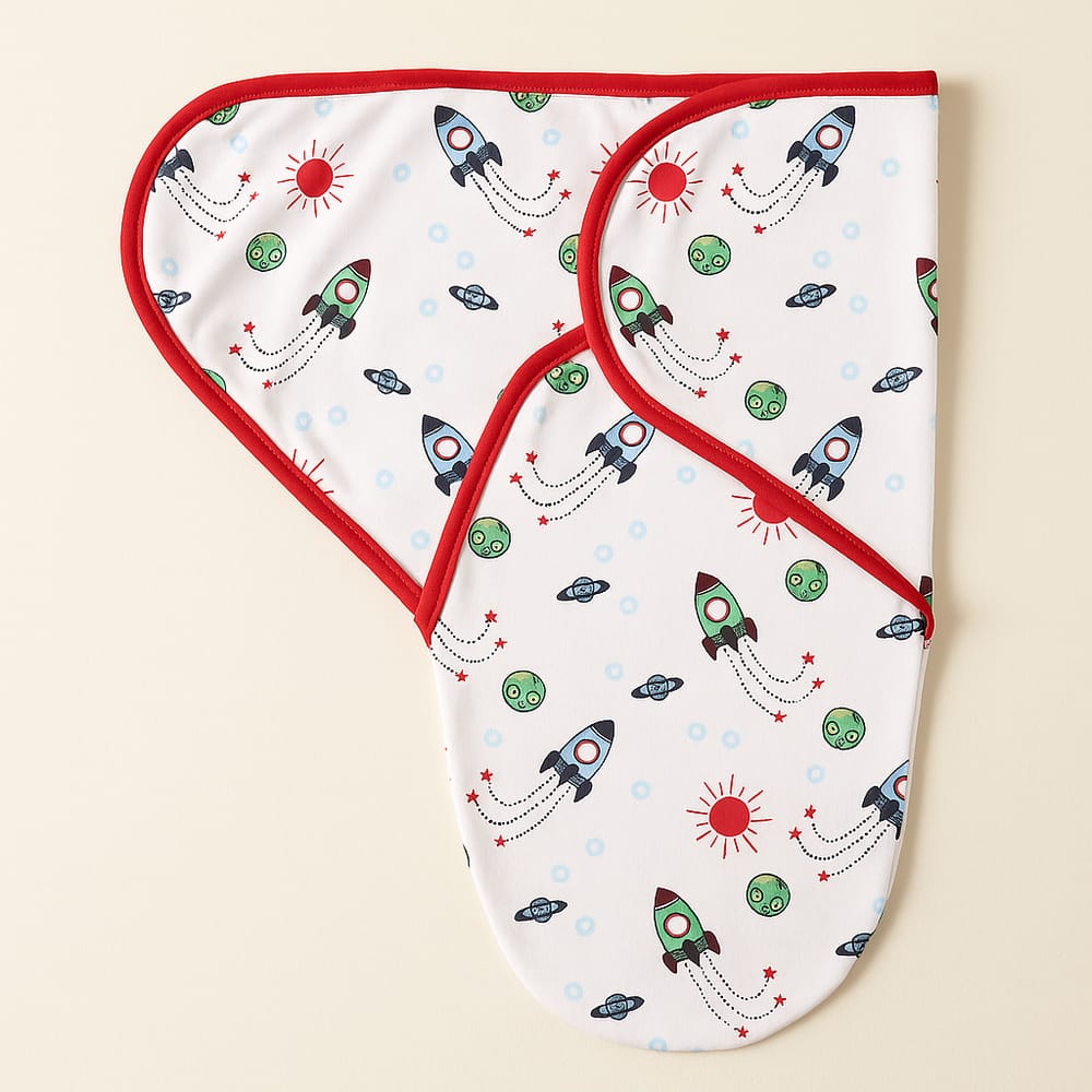 Baby Adjustable White Swaddle Rocket - Sunshine