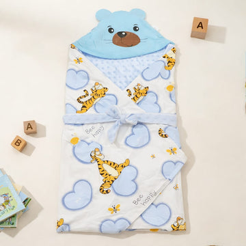Baby Poppy Seed Warm Swaddle Tiger White - Sunshine