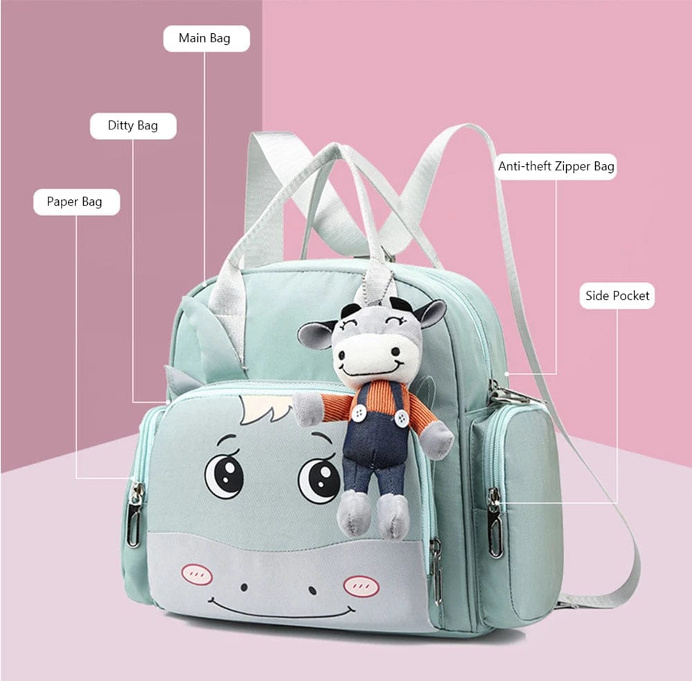 Baby Diaper Backpack Moo Sea Green - Sunshine