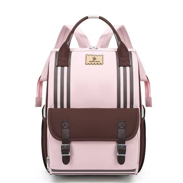 Baby Diaper Bag (Waterproof) Pink & Brown - Sunshine
