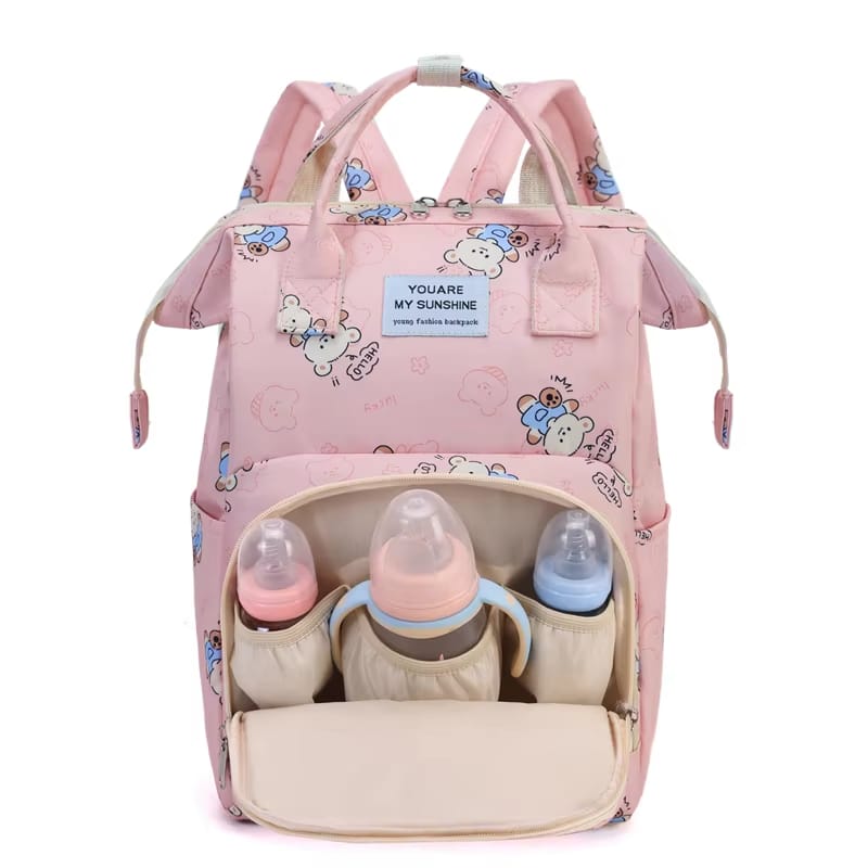 Baby Diaper Bag (Waterproof) Printed Bear Yellow - Sunshine