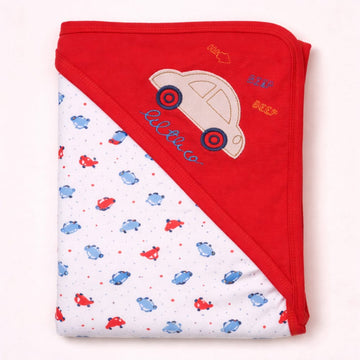 Baby Hooded Wrapping Sheet Cars Red (30 X 30 In) - Sunshine