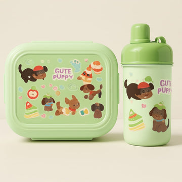Kids Plastic Lunch Box & Water Bottle Set Green - Sunshine